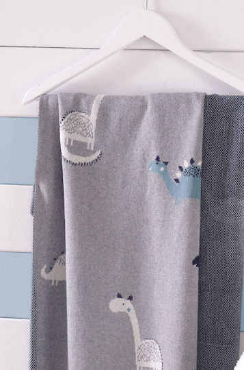 Rythmos Pătură Pepinieră Swaddling pături Dino Jacquard 100% bumbac Gri 80x100cm
