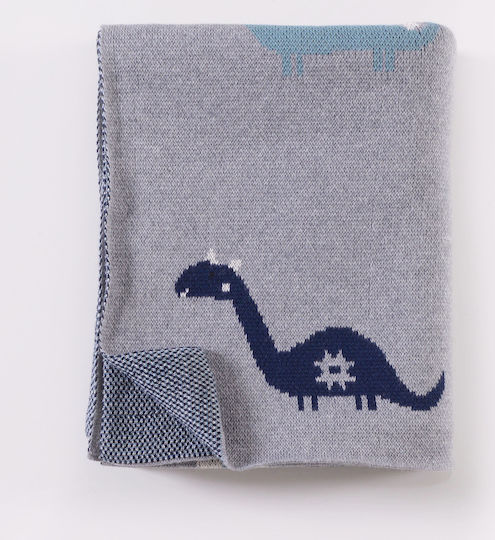 Rythmos Pătură Pepinieră Swaddling pături Dino Jacquard 100% bumbac Gri 80x100cm