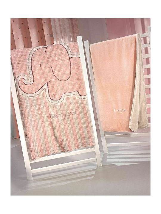 Saint Clair Blanket Cot Ultrasoft Africa Velvet Pink 110x140cm