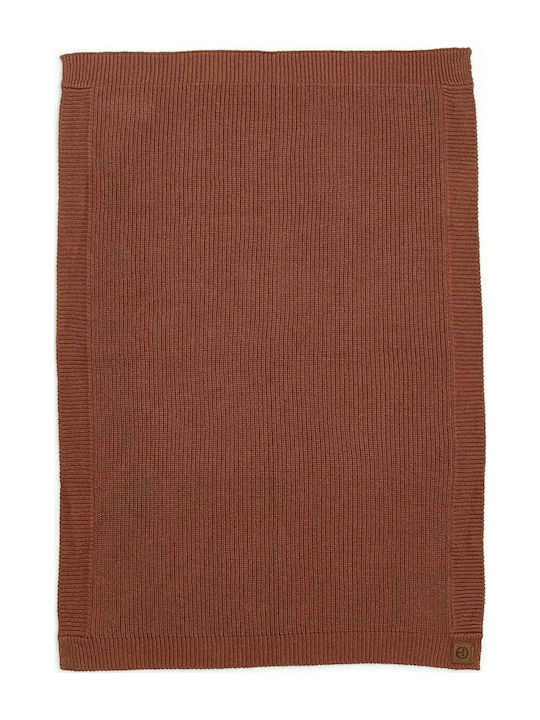 Elodie Details Κουβέρτα Αγκαλιάς & Λίκνου Wool Knitted Μάλλινη Καφέ 70x100εκ.