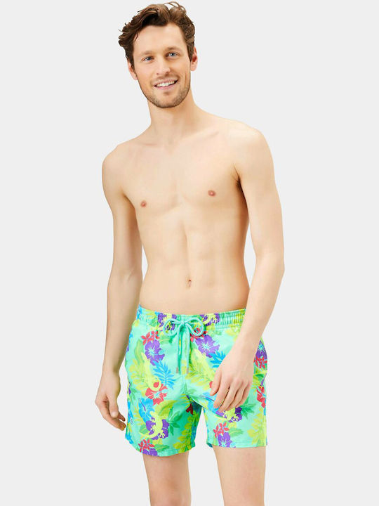 Vilebrequin Men's Swimwear Shorts Green with Patterns