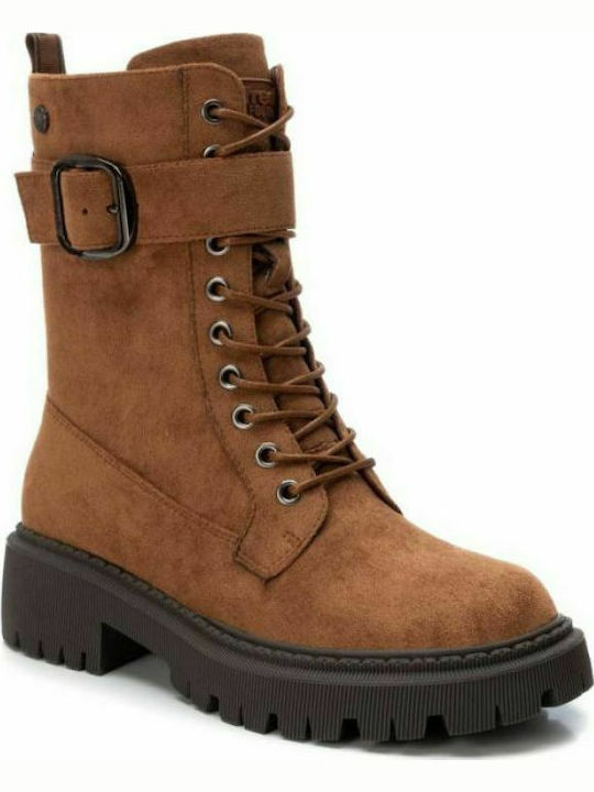 Refresh Wildleder Damen Knöchelstiefel Tabac Braun