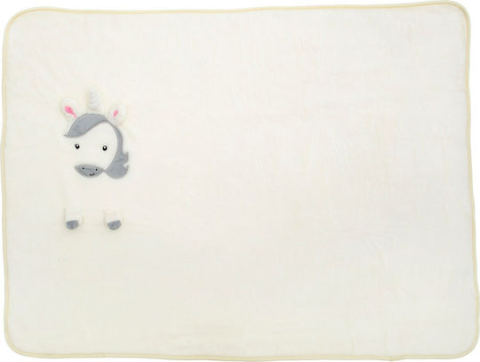 Sass & Belle Κουβέρτα Αγκαλιάς & Λίκνου Unicorn Fleece Λευκή 70x105εκ.