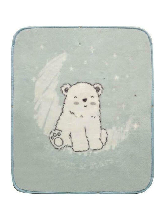 Kikka Boo Blanket Nursery Swaddling Blankets Polar Bear Velvet Blue 80x90cm