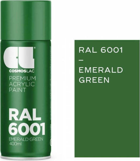 Cosmos Lac Σπρέι Βαφής Premium Acrylic με Μεταλλικό Εφέ Emerald Green RAL 6001 400ml