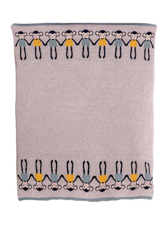 Bizzi Growin Blanket Nursery Swaddling Blankets Cheeky Monkey Cotton Gray 70x90cm