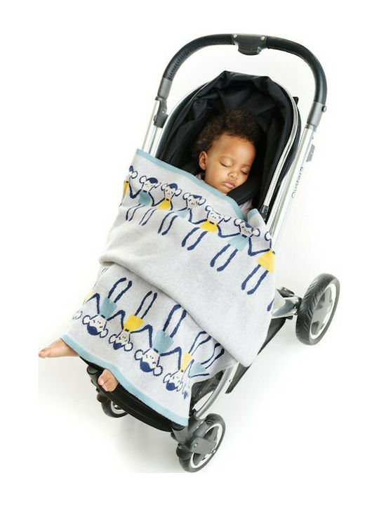 Bizzi Growin Blanket Nursery Swaddling Blankets Cheeky Monkey Cotton Gray 70x90cm