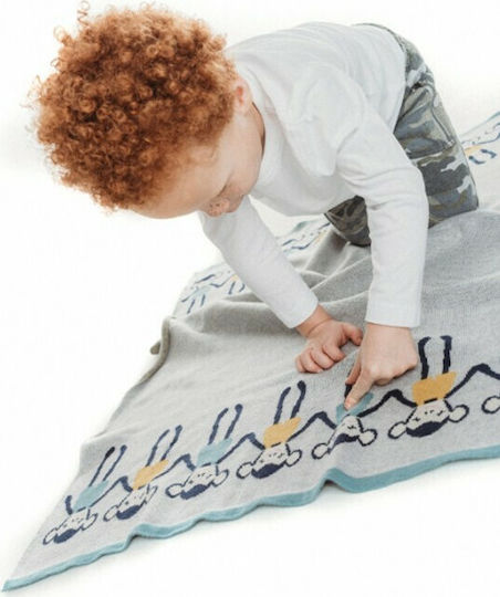 Bizzi Growin Decke Wickeltücher für Kinderzimmer Cheeky Monkey Baumwolle Gray 70x90cm