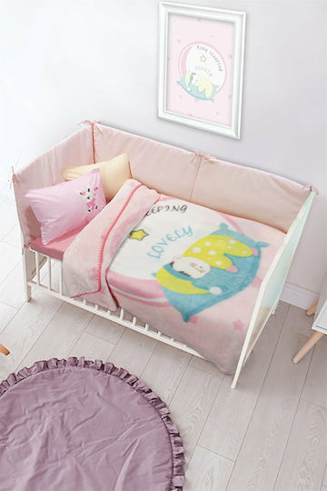 Das Home Blanket Cot Velvet Pink 140x110cm