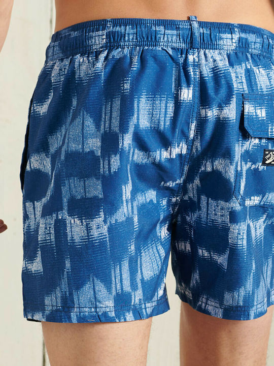 Superdry Ikat Aop Herren Badebekleidung Shorts Blau mit Mustern