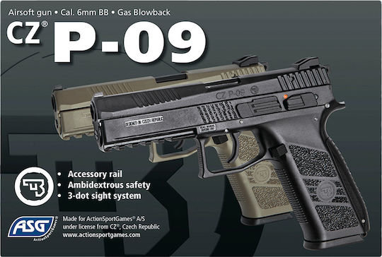 Asg Αερο Pistole Gas CZ P-09 Blowback