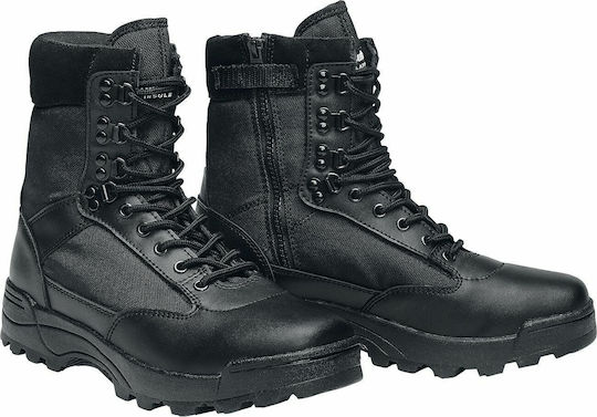 Brandit Militärische Stiefel Tactical Zipper Leder Schwarz 9017.2