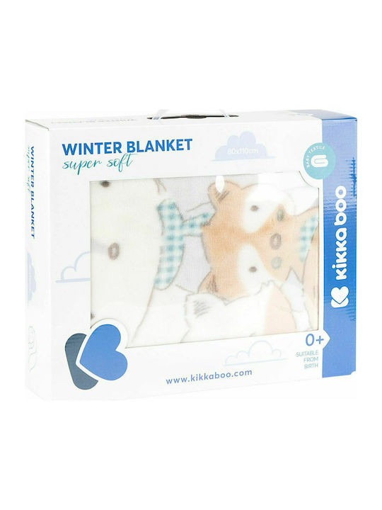 Kikka Boo Blanket Nursery Swaddling Blankets Funny Friends Velvet Blue 80x110cm