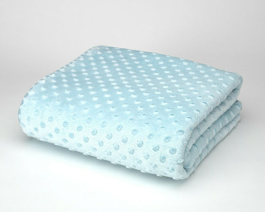 Morven Decke Wickeltücher für Kinderzimmer Bubbles Samt Hellblau 80x110cm