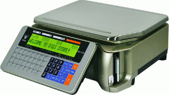 Digi Systems SM-5100B Electronic Retail Scale with Label Printing Capability with Weighing Capacity of 15kg and Division 5gr