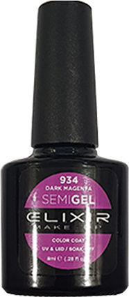 Elixir Semi Gel Хибриден Лак за Нокти 934 Тъмно магента 8мл 1бр
