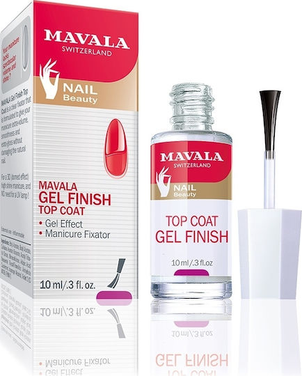 Mavala Switzerland Gel Finish Top Coat για Απλά Βερνίκια 10ml