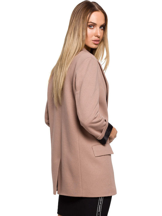 MOE M612 Long Women's Blazer Beige MOE612