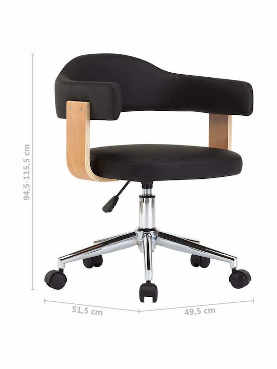 Sessel mit Armlehnen & Rollen Black 49.5x51.5x94cm 1Stück