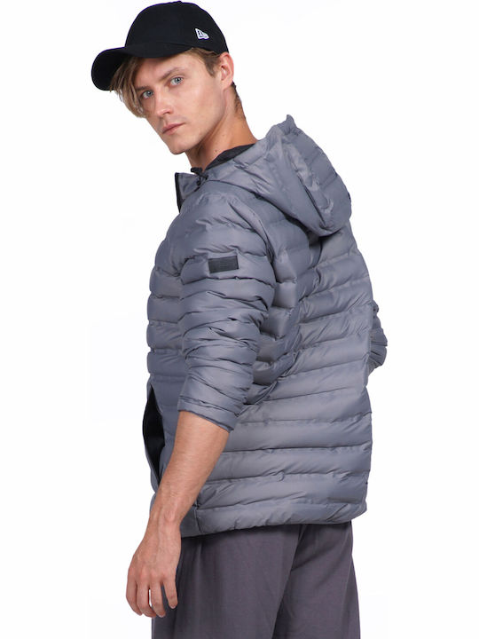 Body Action Men's Winter Puffer Jacket Gray