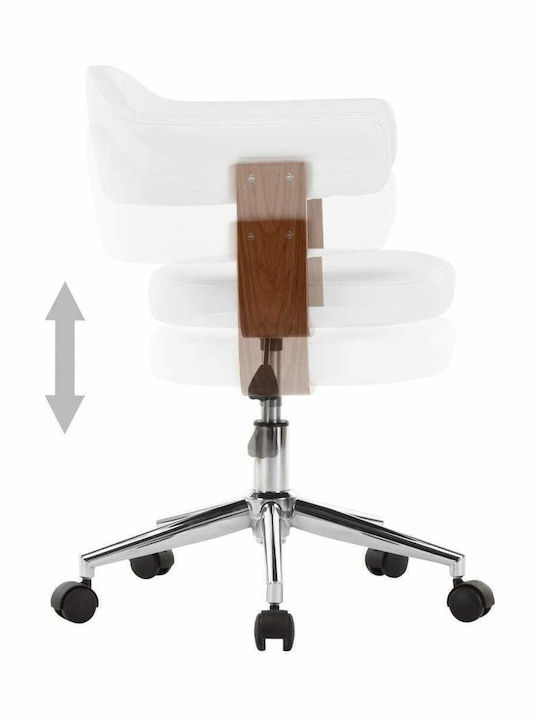 Swivel Visitor Armchair with Wheels Λευκό 49.5x51.5x94cm