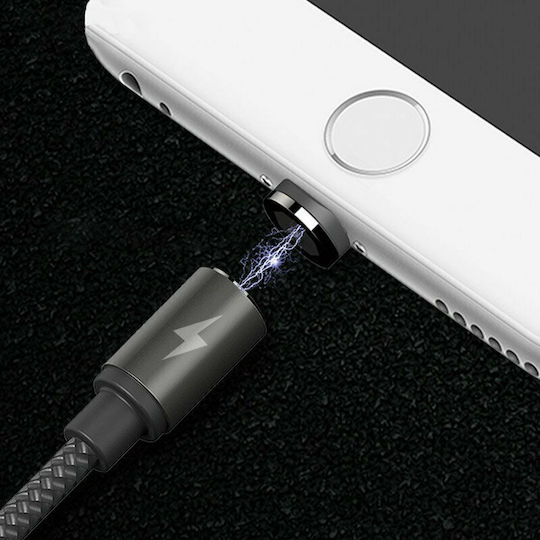 Remax Gravity RC-095i Braided / Magnetic Detachable USB-A to Lightning Cable Black 1m