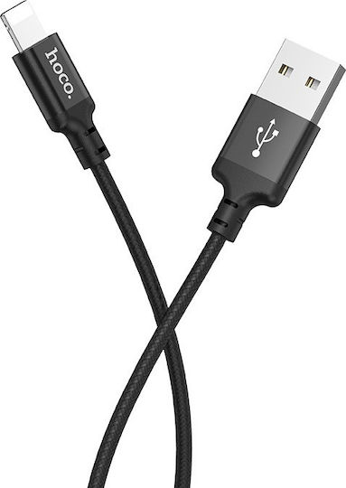Hoco Braided USB to Lightning Cable Μαύρο 1m (X14)