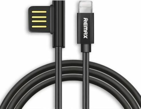 Remax Emperor RC-054i Winkel (90°) / Regulär USB-A zu Lightning Kabel Schwarz 1m (14835)