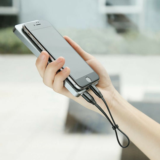 Baseus Nimble Flat USB to Lightning Cable Μαύρο 0.23m (CALMBJ-B01)