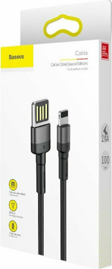 Baseus Cafule Special Edition Braided USB-A to Lightning Cable Γκρι 1m (CALKLF-GG1)