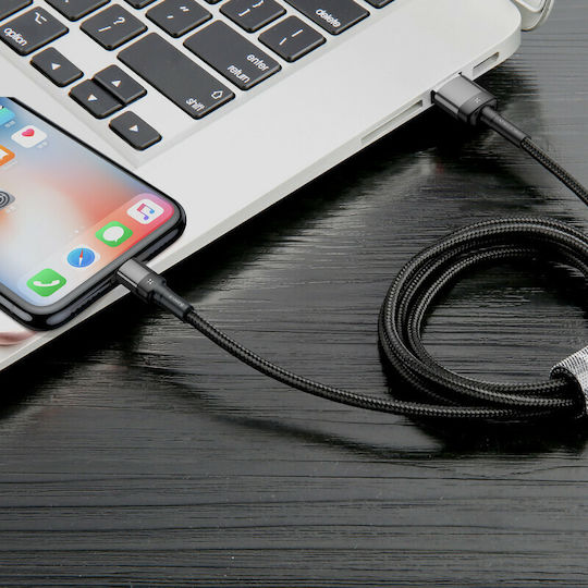 Baseus Cafule Special Edition Braided USB-A to Lightning Cable Γκρι 1m (CALKLF-GG1)