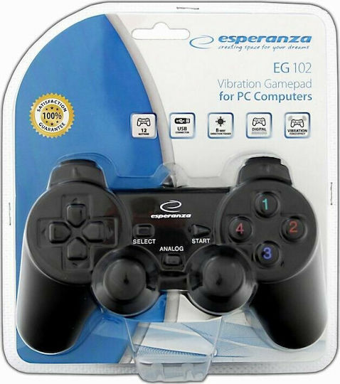 Esperanza Warrior Ενσύρματο Gamepad για PC Μαύρο