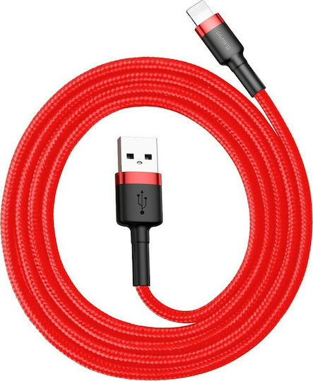 Baseus Cafule Braided USB to Lightning Cable Κόκκινο 1m (CALKLF-B09)