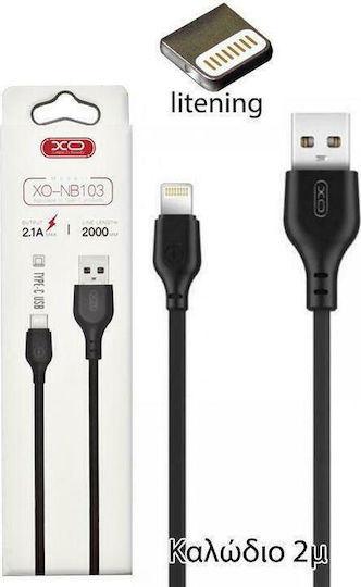 XO NB103 USB-A to Lightning Cable Black 1m