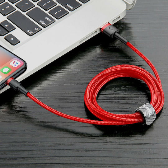 Baseus Cafule Braided USB to Lightning Cable Κόκκινο 1m (CALKLF-B09)