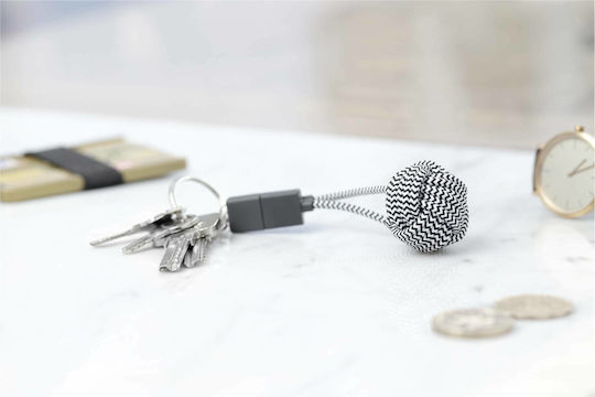 Native Union Key Schlüsselanhänger USB-A zu Lightning Kabel Schwarz 0.2m Kosmos (NU-KEY-L-CS-BLK-NP)