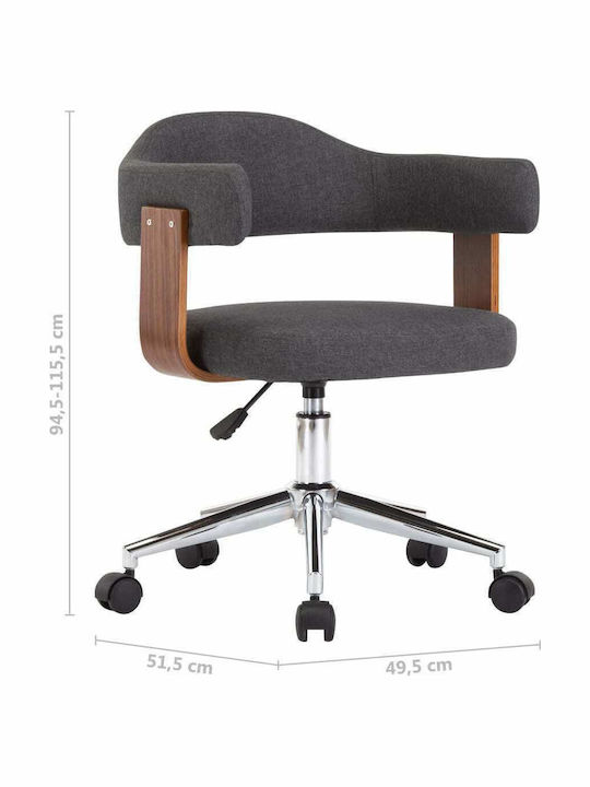 Sessel mit Armlehnen & Rollen Grey 49.5x51.5x94cm 2Stück