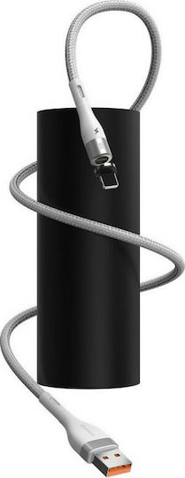 Baseus Zinc Плетена / Магнитно отделяемо USB-A към Lightning кабел Бял 1м (CALXC-K02)