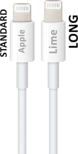 Lime LUL02 Редовна USB-A към Lightning кабел Бял 2м (65304)