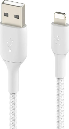 Belkin Braided USB-A to Lightning Cable White 0.15m (CAA002bt0MWH)