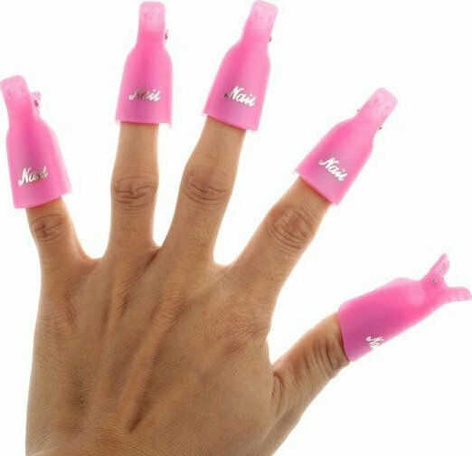 GlobalExpress Set of 10 Clips for Removal of Nail Polishes & Artificial Nails Clothespin 51759
