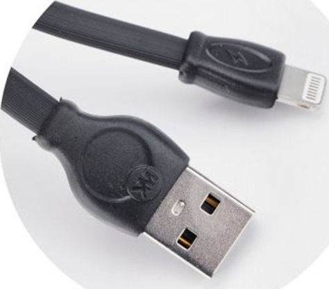 WK WDC-023 Flat USB-A to Lightning Cable Μαύρο 3m