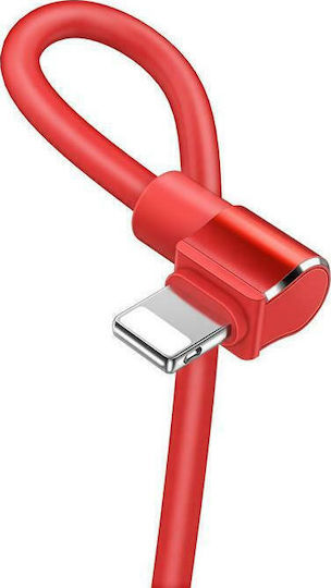 Hoco Angle (90°) USB to Lightning Cable Κόκκινο 1.2m (U37 Long Roam)