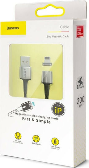 Baseus Zinc Braided / Magnetic USB to Lightning Cable Μαύρο 2m (CALXC-B01)