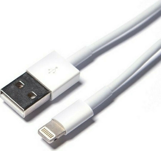 Green Mouse Regular USB-A la Cablu Lightning Alb 2m