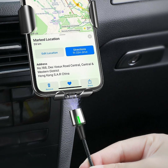Baseus Zinc Braided / Magnetic USB to Lightning Cable Μαύρο 2m (CALXC-B01)