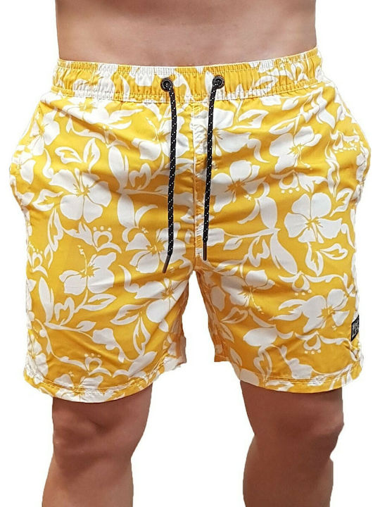 HAWAIIAN Men's Swimwear Shorts Yellow Floral