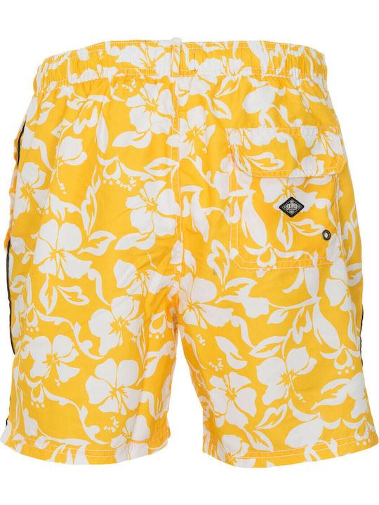 HAWAIIAN Men's Swimwear Shorts Yellow Floral