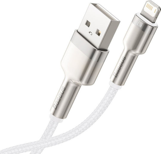 Baseus Cafule Series Плетена USB-A към Lightning кабел Бял 1м (CALJK-A02)