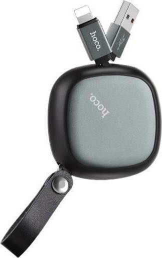 Hoco Retractable USB to Lightning Cable Μαύρο 0.9m (U33)